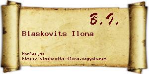 Blaskovits Ilona névjegykártya